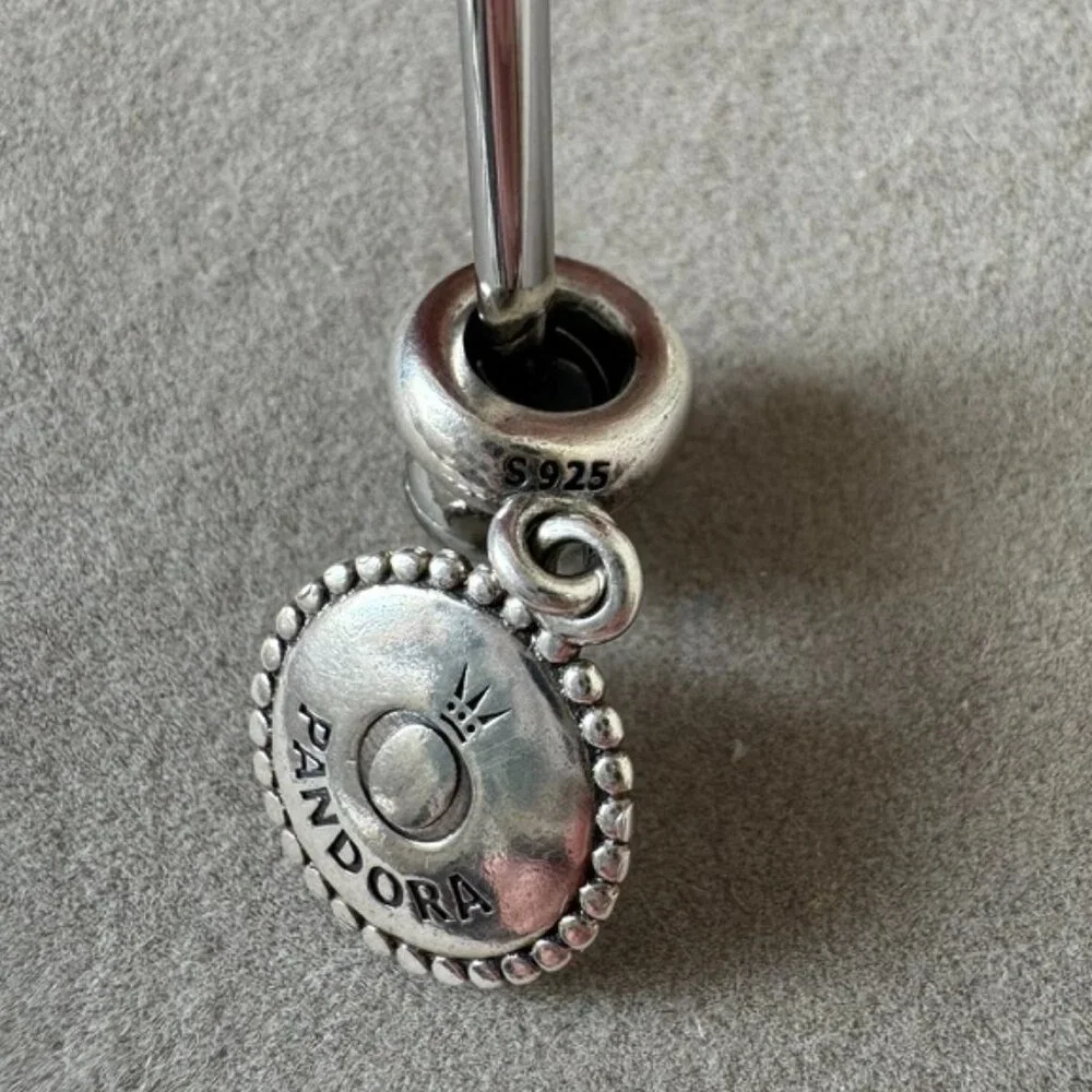 Genuine Pandora Icon Dangle Charm 925 Silver Engravable 791169 - Picture 5 of 6